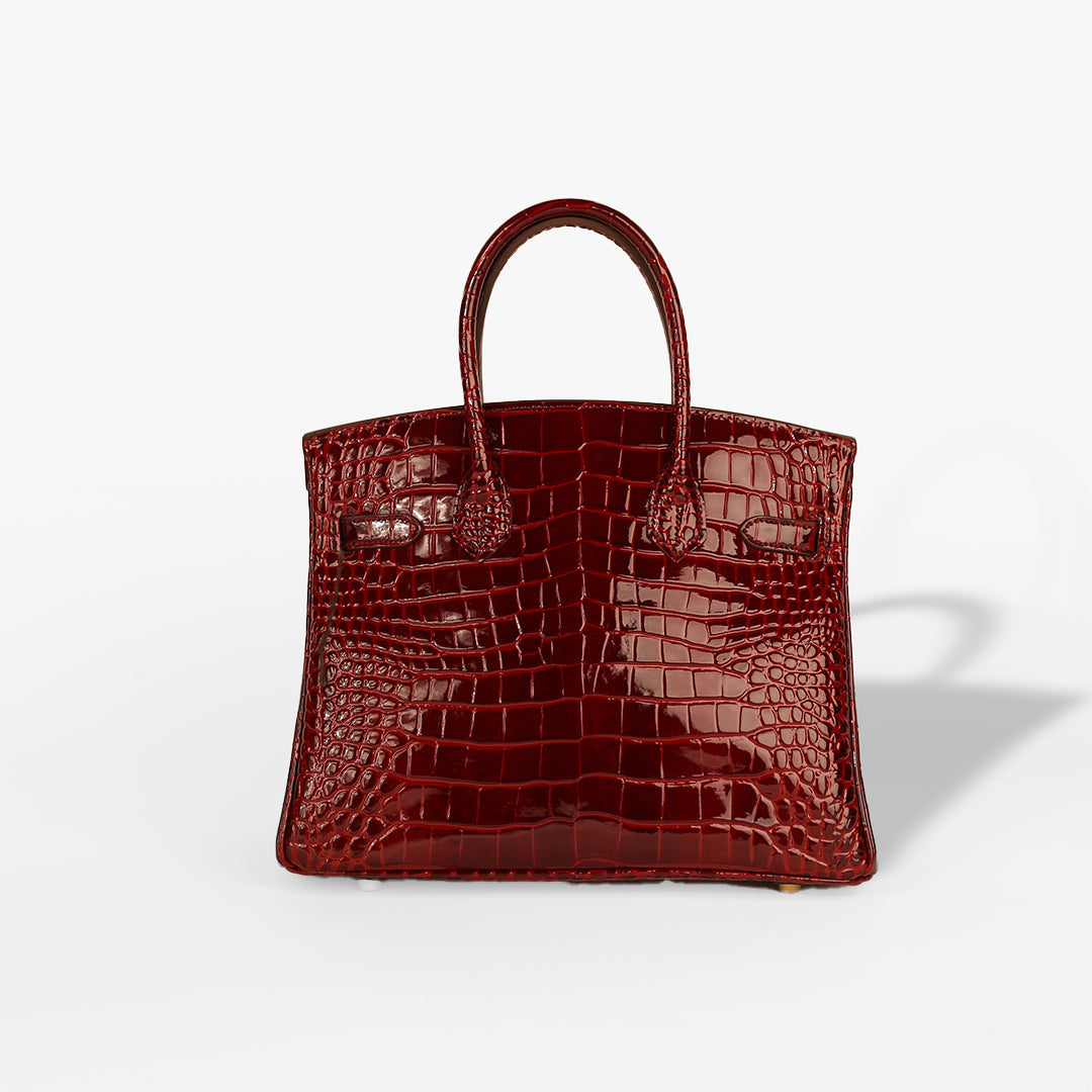 Mia in Pure Leather Croc Red, 30 cm