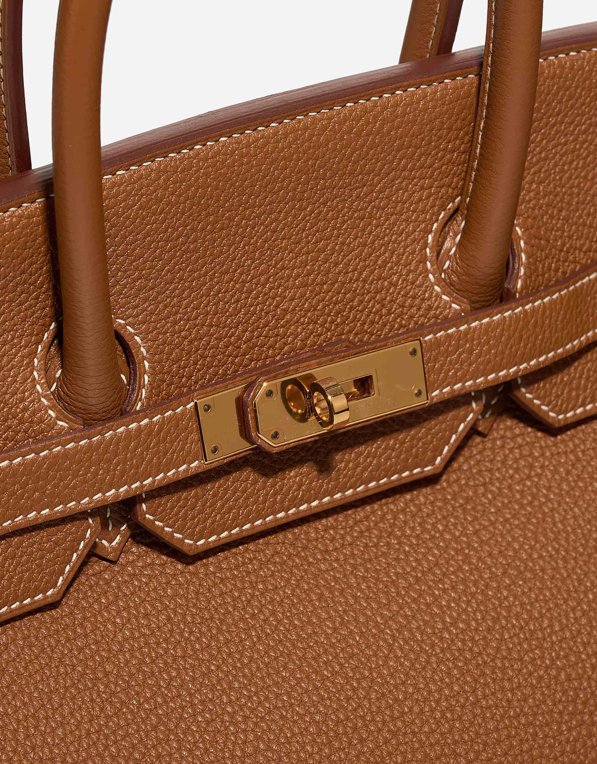 Mia Handbag 35 cm in Pure Togo Leather with Gold Hardware