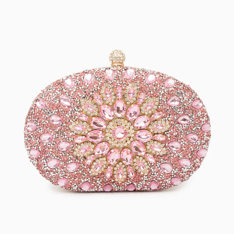 Colette Diamond Encrusted Clutch Bag  - Pink - Pine Drew Lifestyle