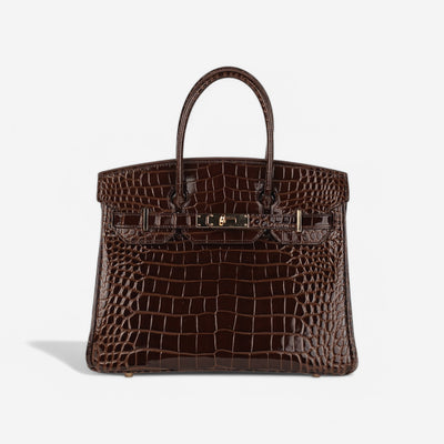 Mia in Pure Leather Croc Burnished Copper, 30 cm