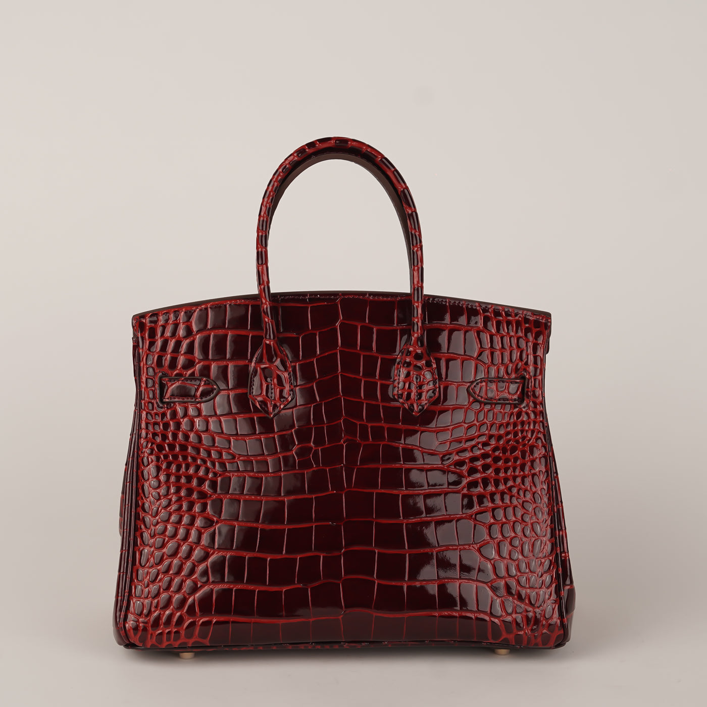 Mia in Pure Leather Croc Red, 30 cm