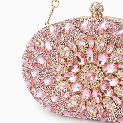 Colette Diamond Encrusted Clutch Bag  - Pink - Pine Drew Lifestyle