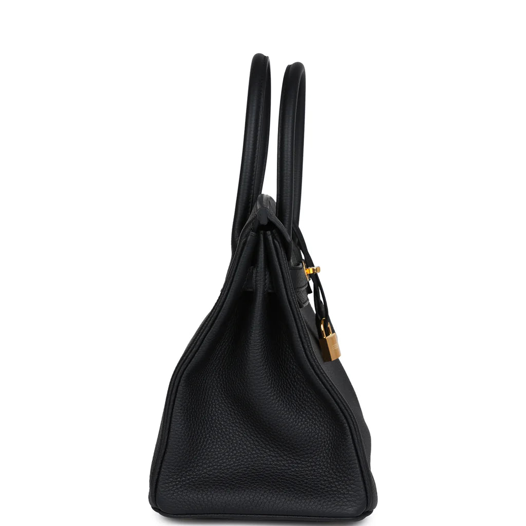 Mia Handbag in Pure Togo Leather with Gold Hardware (30cm)