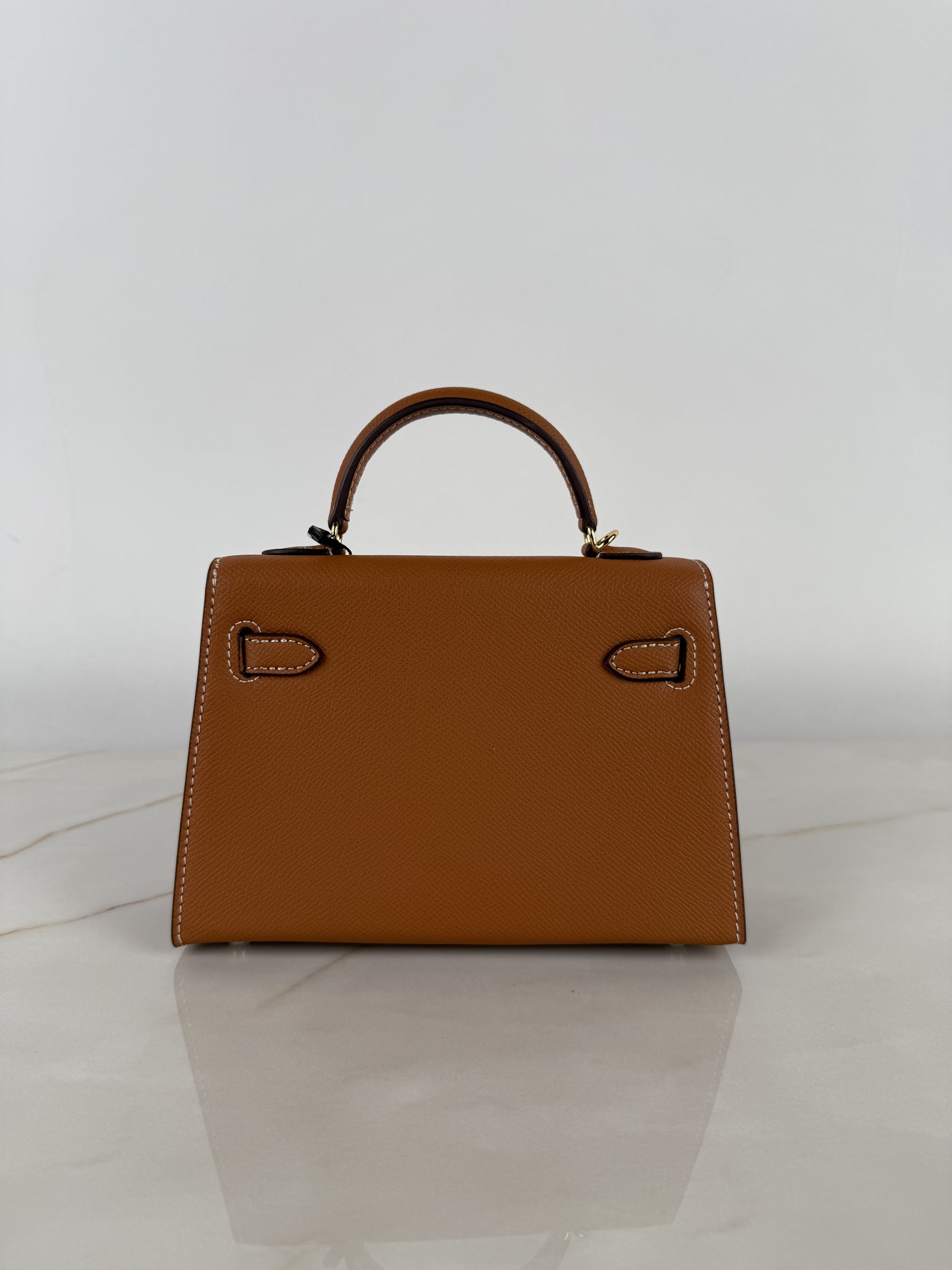 Delphine Tan Handbag in Pure leather