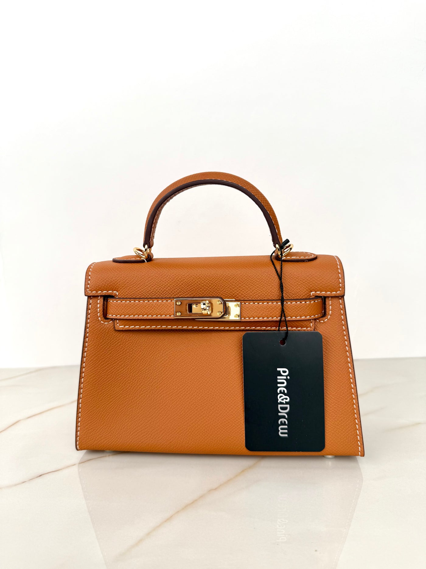 Delphine Tan Handbag in Pure leather