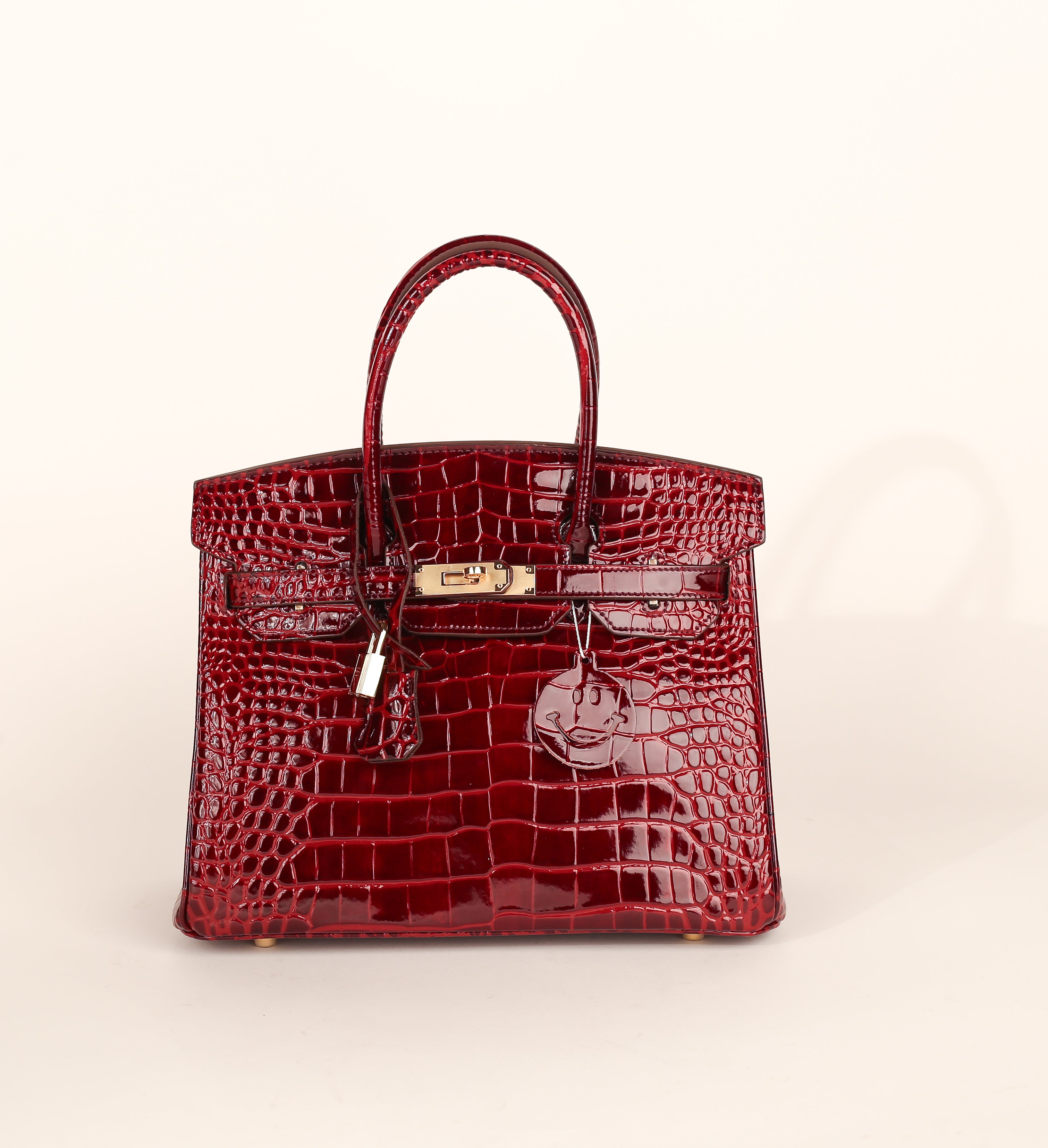 Mia in Pure Leather Croc Red, 30 cm