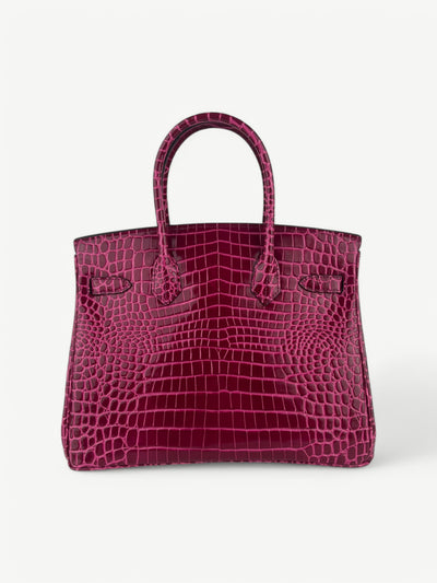 Mia in Pure Leather Croc Pink, 30 cm