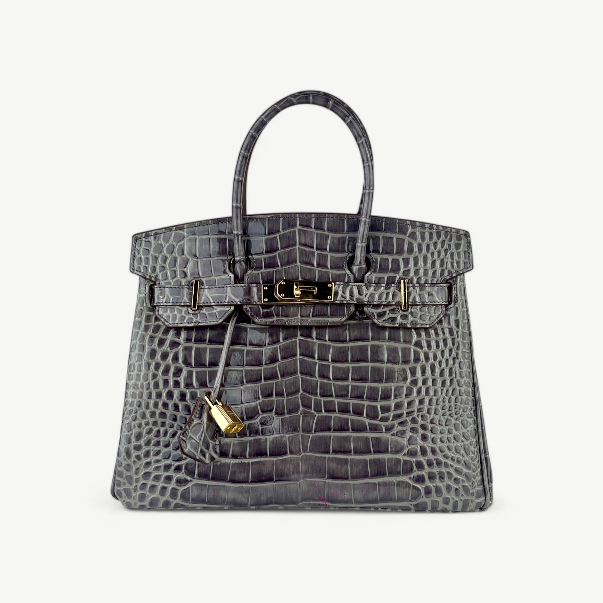 Mia 30 cm Pure Leather Croc Gray