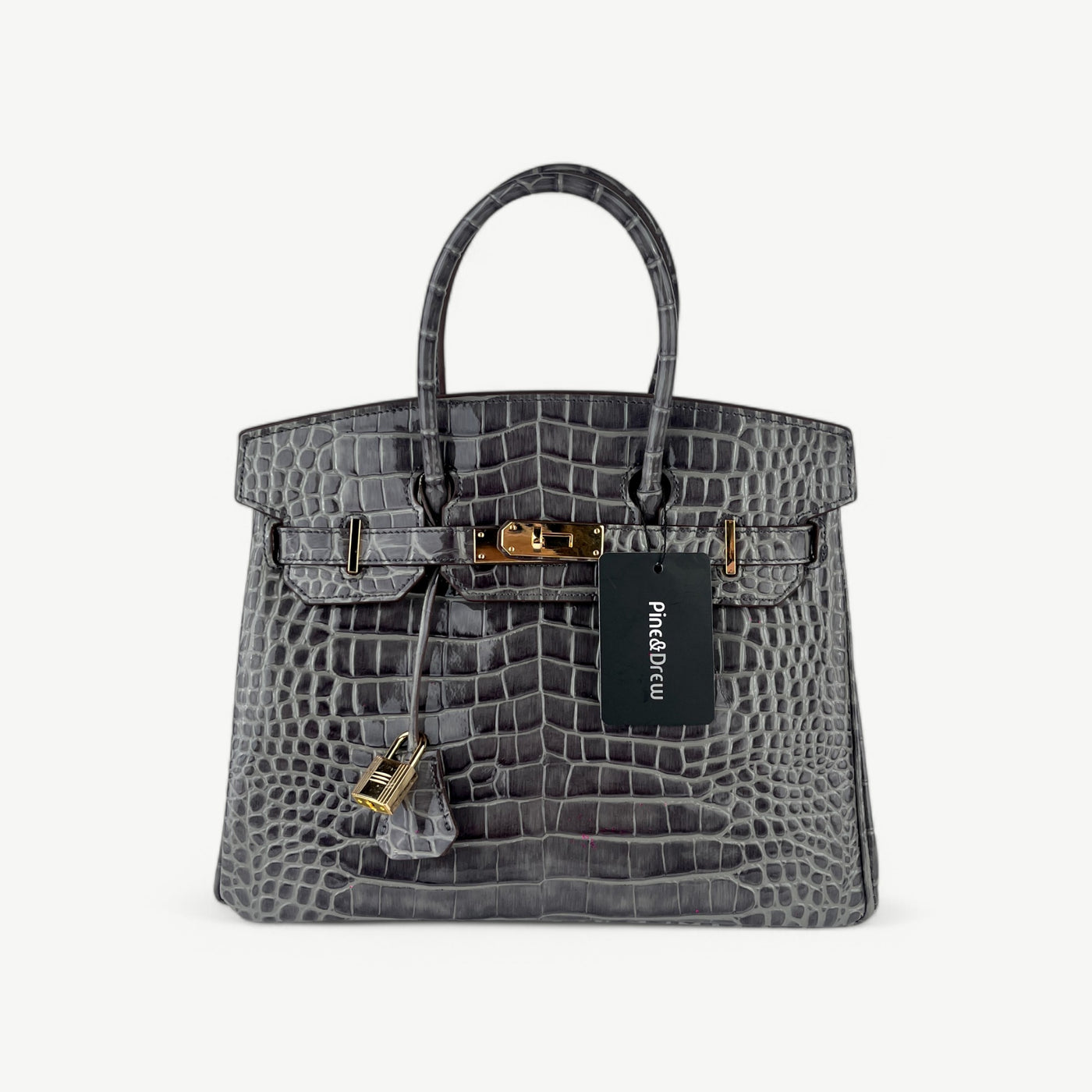 Mia 30 cm Pure Leather Croc Gray