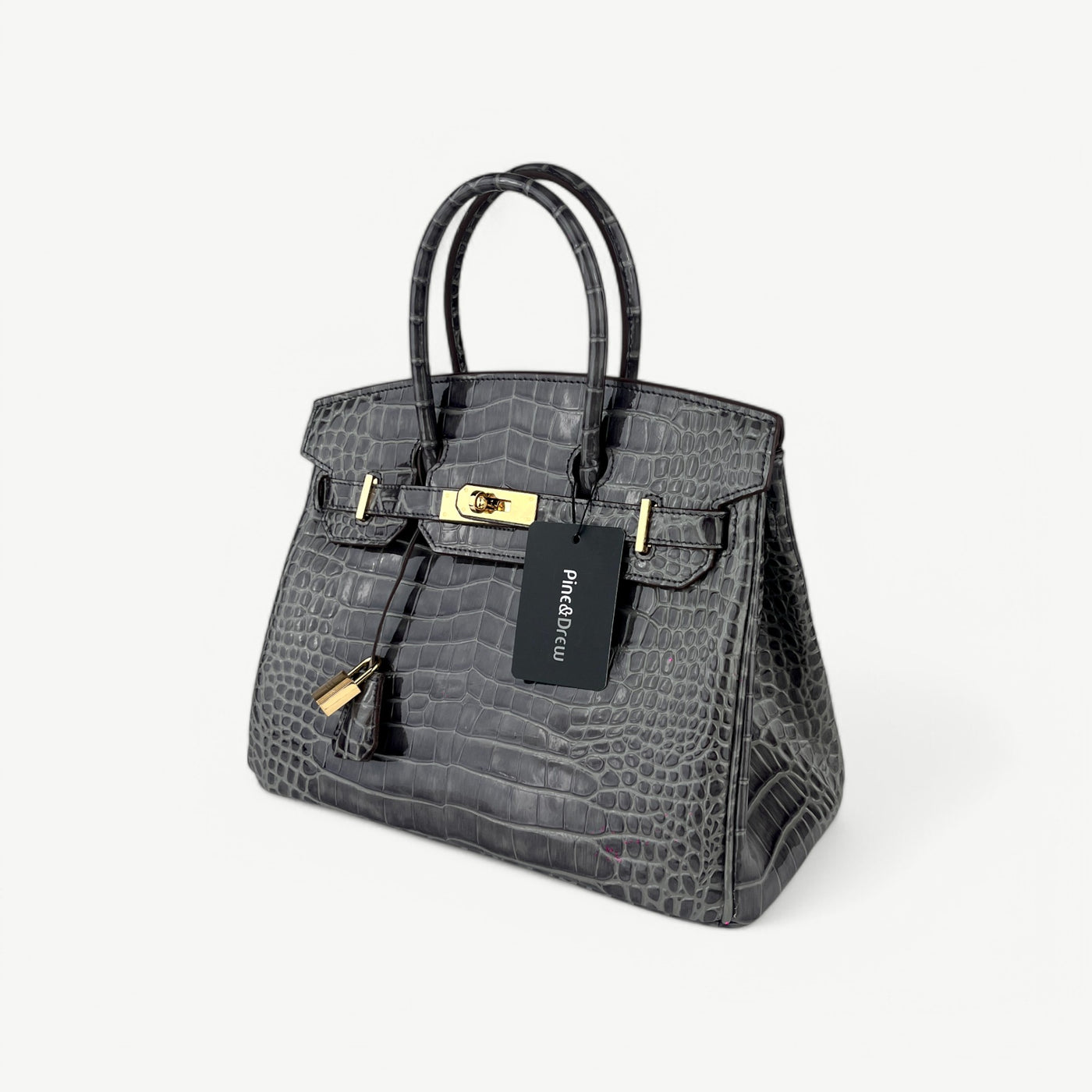 Mia 30 cm Pure Leather Croc Gray