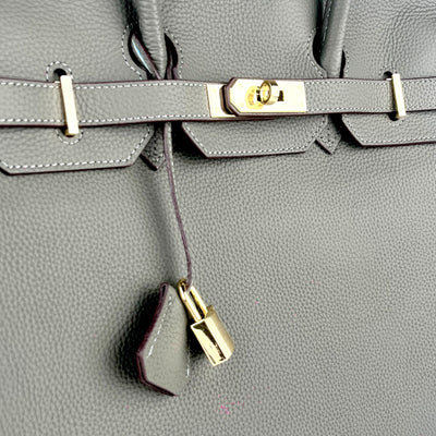 Mia Handbag 25 cm in Pure Leather with Gold Hardware