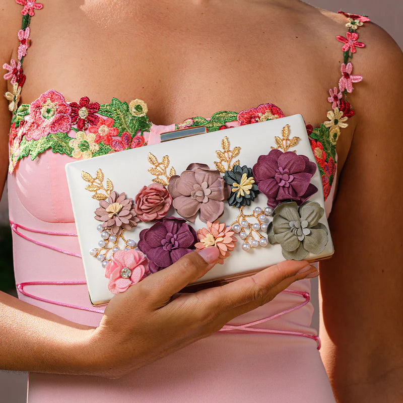 JULIET FLOWER CLUTCH BAG